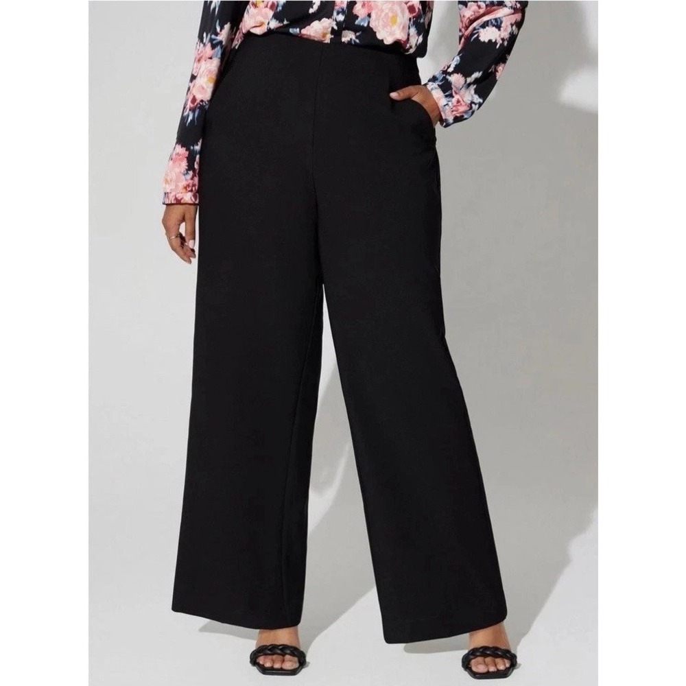 Torrid Studio Refined Crepe Wide Leg Pull-On Pant Black / Women's 3X